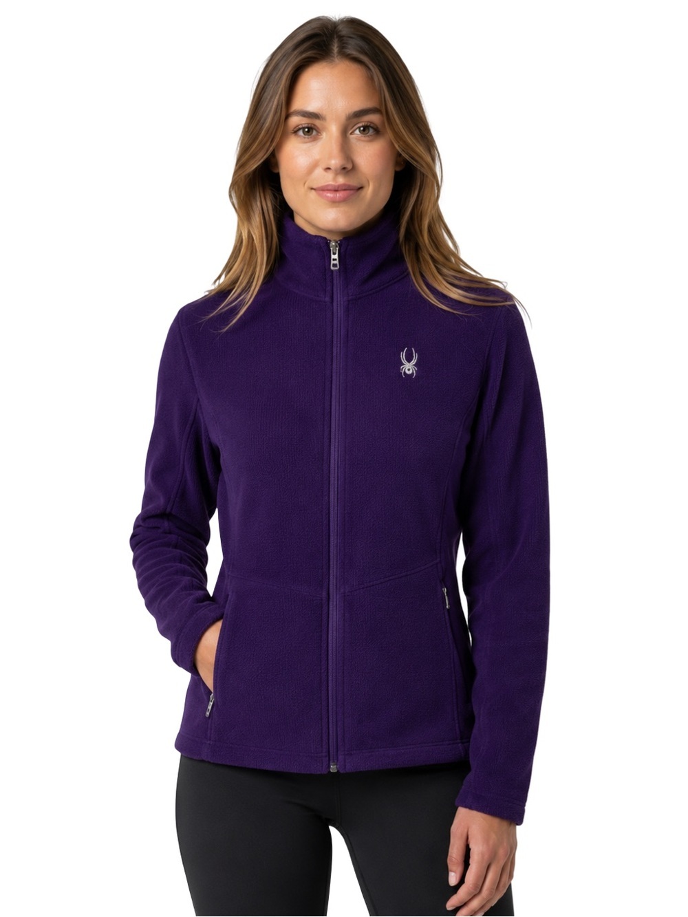 Spyder Core Purple Full Zip Fleece Lined Sweater Jacket Size Medium